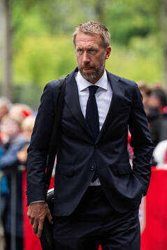 Head coach Graham Potter of Sweden arrives