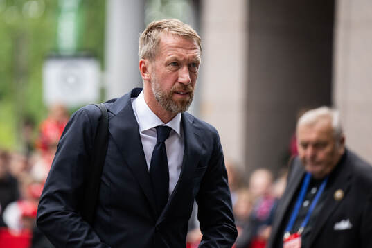 Head coach Graham Potter of Sweden arrives