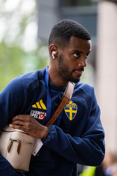 Alexander Isak of Sweden arrives
