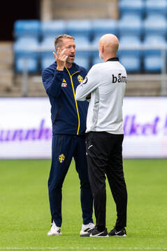 Head coach Graham Potter of Sweden and Head coach Ståle