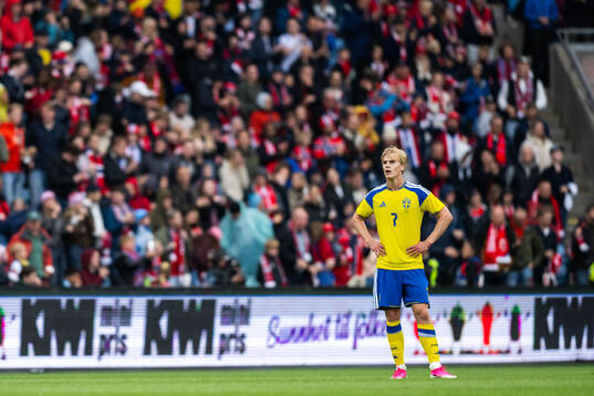 Lucas Bergvall of Sweden looks dejected