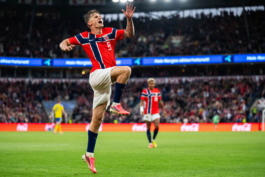 David Møller Wolfe of Norway celebrates