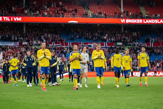 Gustaf Nilsson, Benjamin Nygren, goalkeeper Jacob Widell