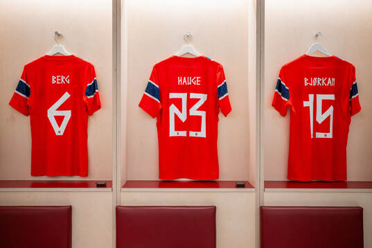 The kits of Patrick Berg, Jens Petter Hauge and Fredrik
