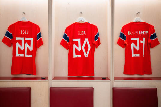 The kits of Oscar Bobb, Antonio Nusa and Andreas