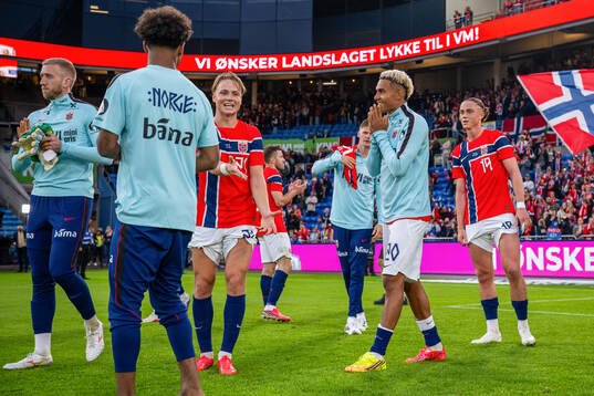 Andreas Schjelderup and Antonio Nusa of Norway