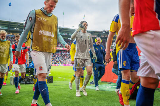 Goalkeeper Jacob Widell Zetterström of Sweden at half-time
