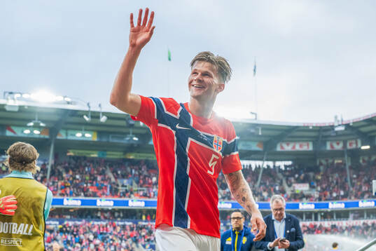 David Møller Wolfe of Norway at half-time