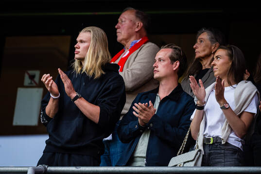 Erling Haaland in the stands