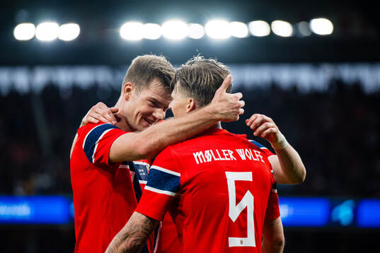 David Møller Wolfe of Norway celebrates