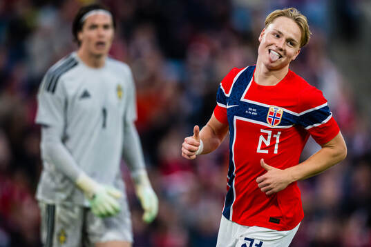 Andreas Schjelderup of Norway reacts