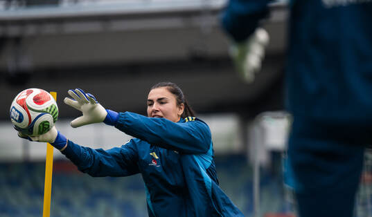 Goalkeeper Zecira Musovic of the Swedish women's national