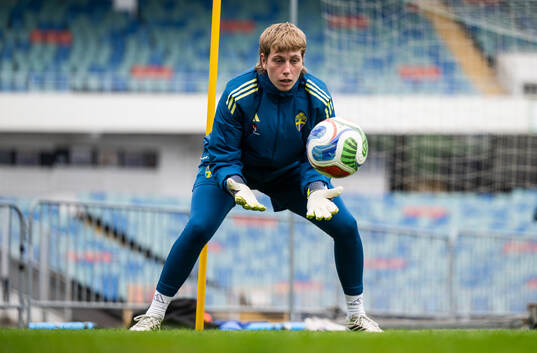 Goalkeeper Moa Edrud of the Swedish women's national