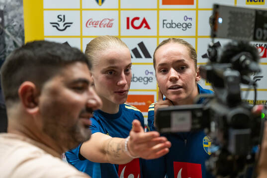 Anna Sandberg and Hanna Lundkvist of the Swedish women's