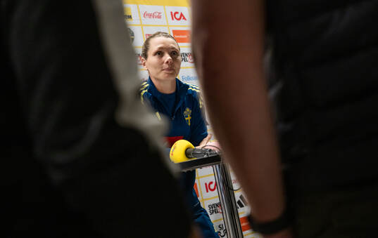 Goalkeeper Jennifer Falk of the Swedish women's national