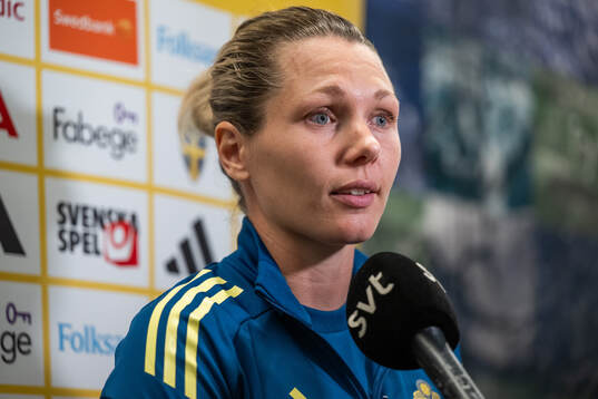 Goalkeeper Jennifer Falk of the Swedish women's national