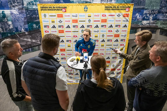 Goalkeeper Jennifer Falk of the Swedish women's national