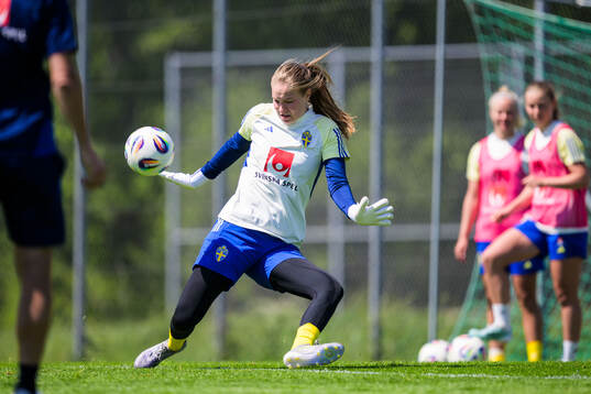 Goalkeeper Elvira Björklund of the Swedish women's