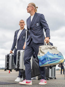 Leo Østigård and Erling Braut Haaland of the Norwegian