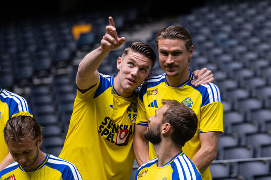 Viktor Gyökeres, Carl Starfelt and Jesper Karlström of