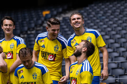 Viktor Gyökeres, Carl Starfelt and Jesper Karlström of