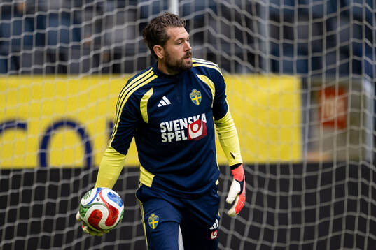 Goalkeeper Kristoffer Nordfeldt of the Swedish national