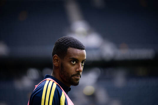 Alexander Isak of the Swedish national football team at a