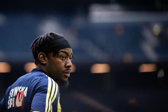 Anthony Elanga of the Swedish national football team at a