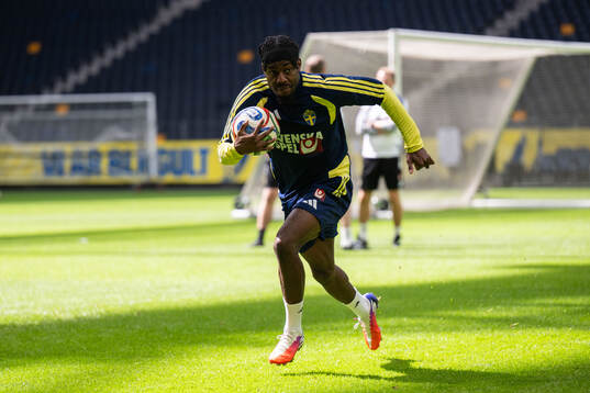 Anthony Elanga of the Swedish national football team at a