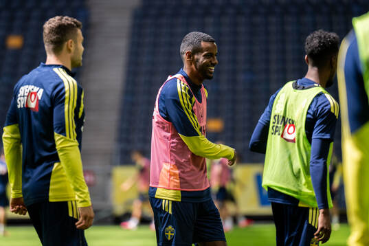 Alexander Isak of the Swedish national football team at a