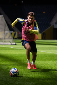 Besfort Zeneli of the Swedish national football team at a
