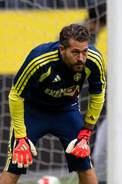 Goalkeeper Kristoffer Nordfeldt of the Swedish national