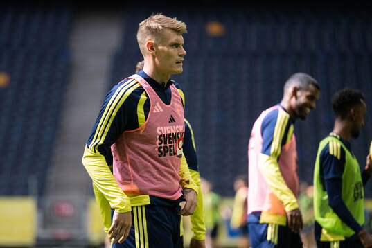 Eric Smith of the Swedish national football team at a