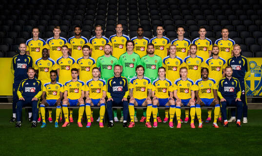 Players and coaching staff of the Swedish national football