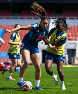 Rosa Kafaji and Monica Jusu Bah of the Swedish women's