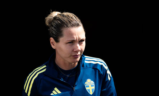 Goalkeeper Jennifer Falk of the Swedish women's national