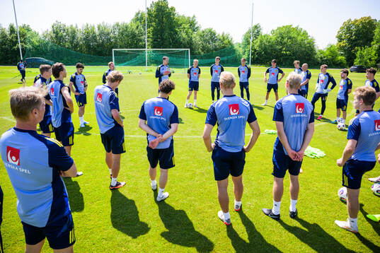 Players and staff of the Swedish under-21 national football