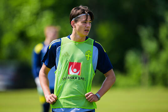 Oskar Cotton of the Swedish under-21 national football team