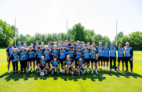 Players and staff of the Swedish under-21 national football