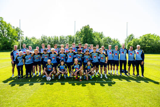 Players and staff of the Swedish under-21 national football