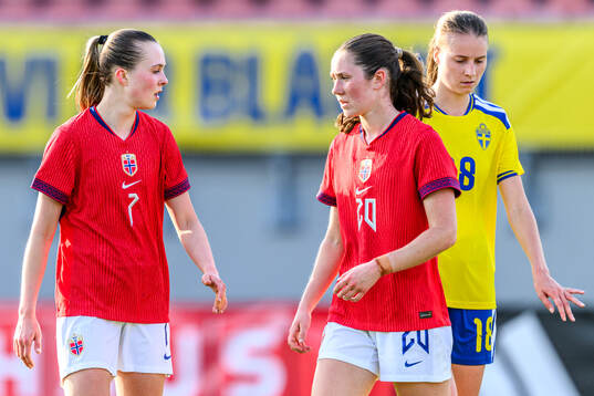 Cille Nilsen of Norway looks dejected