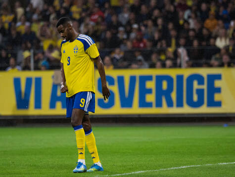 Alexander Isak of Sweden looks dejected