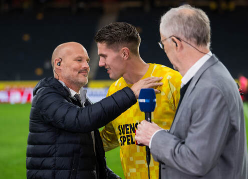 Fredrik Ljungberg and Lars Lagerbäck of Swedish