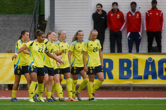 Astrid Fors of Sweden celebrates 2-0