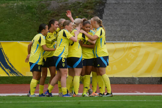 Astrid Fors of Sweden celebrates 2-0