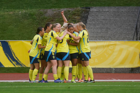 Astrid Fors of Sweden celebrates 2-0