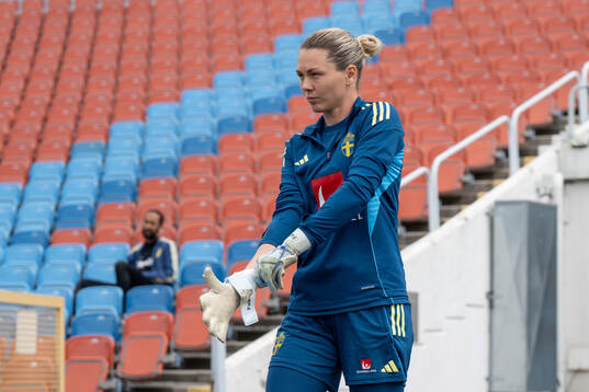 Goalkeeper Jennifer Falk  of the Swedish women's national