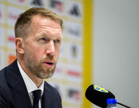 Head coach Graham Potter of Sweden at the press conference