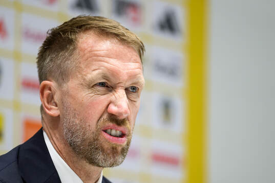 Head coach Graham Potter of Sweden at the press conference