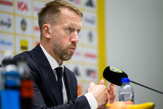 Head coach Graham Potter of Sweden at the press conference